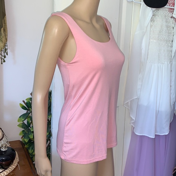 Arianne pink scoop neck built in shelf bra tunic tank top S - Picture 7 of 12